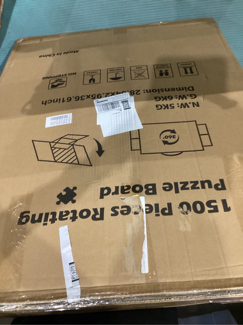 Condition photo showing New/Like New for 1500 Piece 2-in-1 Tilting & Rotating Puzzle Board with Drawers?35x27 inch Adjustable 5 Angle Jigsaw Puzzle Board with Cover & 4 Puzzle Sorting Trays, Gifts for Mom Dad Puzzle Lovers