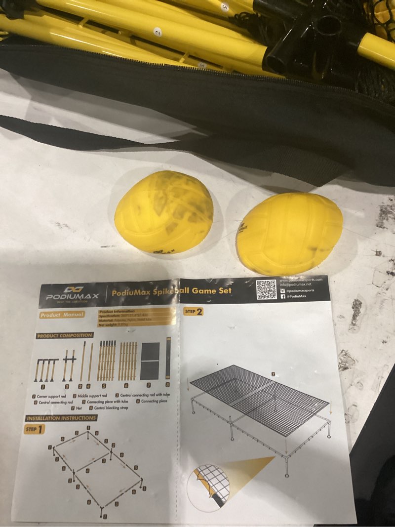 Condition photo showing As Is for (as is) spikeball the original kit 2-ball game set - outdoor, yard & camping games - includes ball, net, drawstring bag & rulebook set