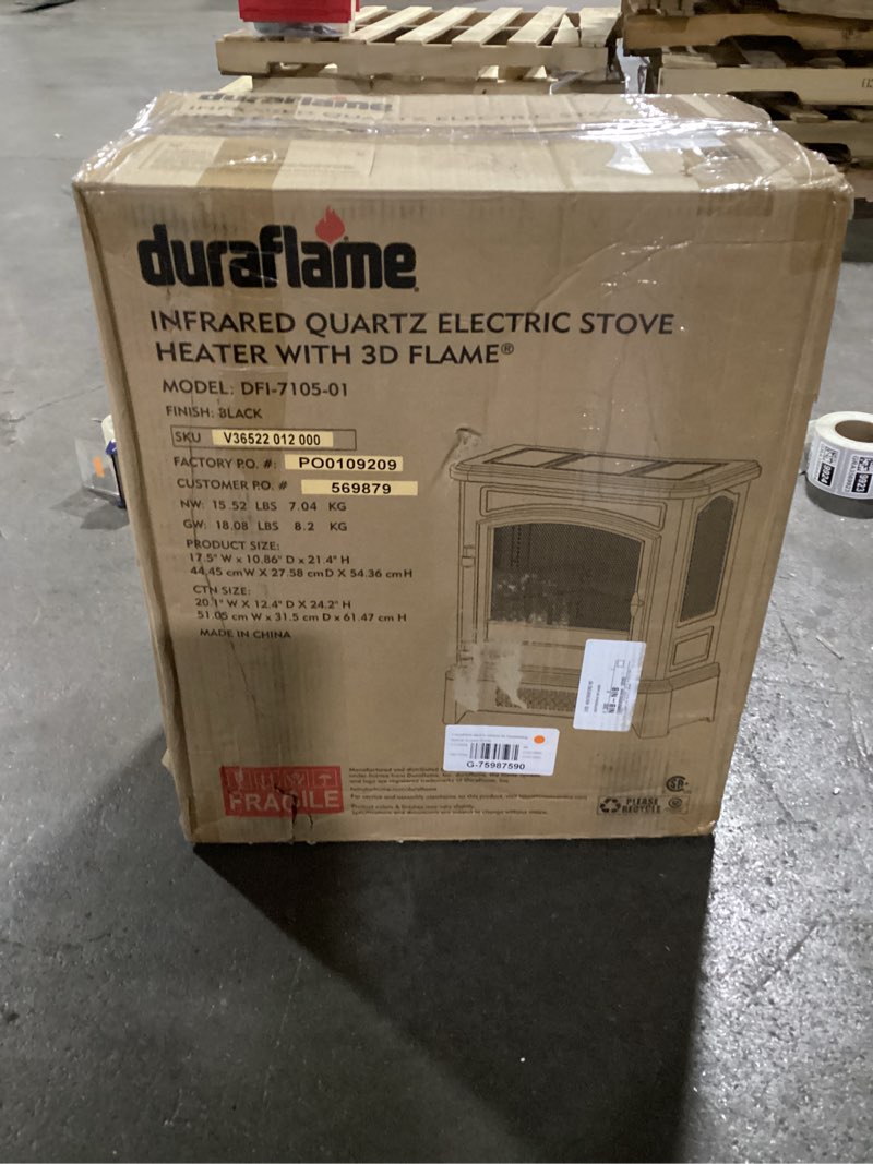 Condition photo showing Good Condition for Infrared quartz electric stove heater with 3D flame black