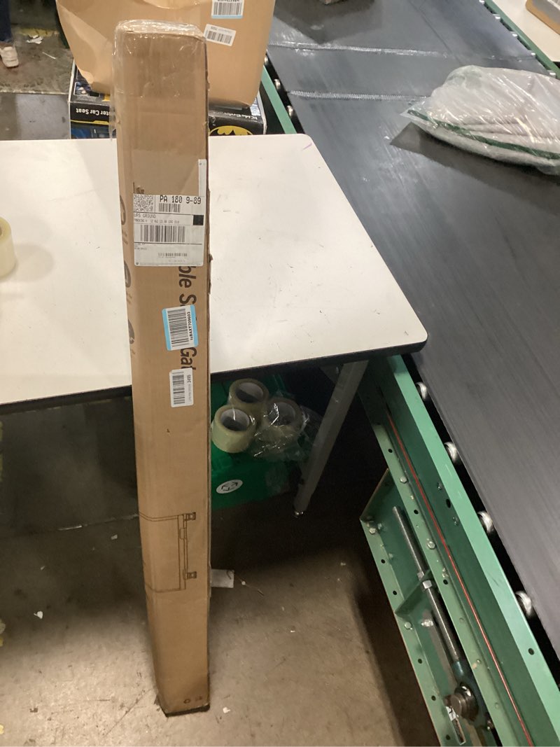 Condition photo showing New/Like New for reinforced 55" extra tall pet gate for doorway - no jumping over, 55" wide retractable baby gates with support rods - no crawling under, climb proof cat gate for stairs tall retractable dog gate/black black (55" tall x 55" wide)