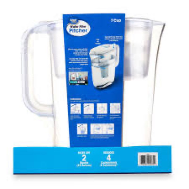great value 7-cup water filter pitcher, gray
