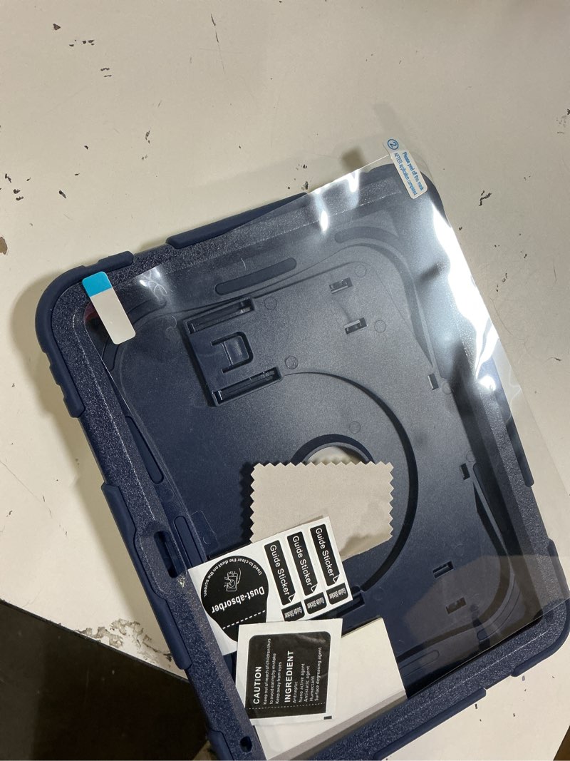 Condition photo showing Good Condition for ccmao case for ipad (a16) 11 inch 2025, ipad 10th gen 10.9 inch 2022, with portable handle kickstand and pencil holder, heavy duty shockproof rugged protective case for ipad 11/10f gen, navy blue solid color 07 navy blue