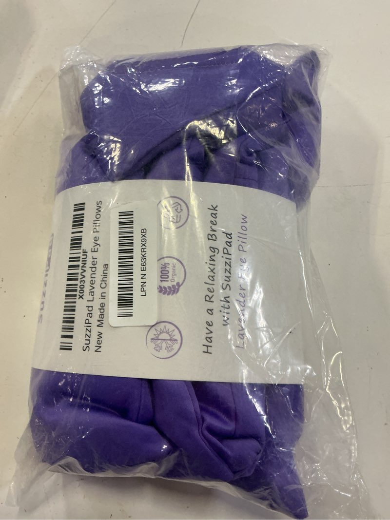Condition photo showing New/Like New for suzzipad lavender eye pillows for relaxation with aromatherapy, weighted mask for sleeping, hot & cold therapy compress for dry eyes, yoga meditation pillow, purple, 6 packs