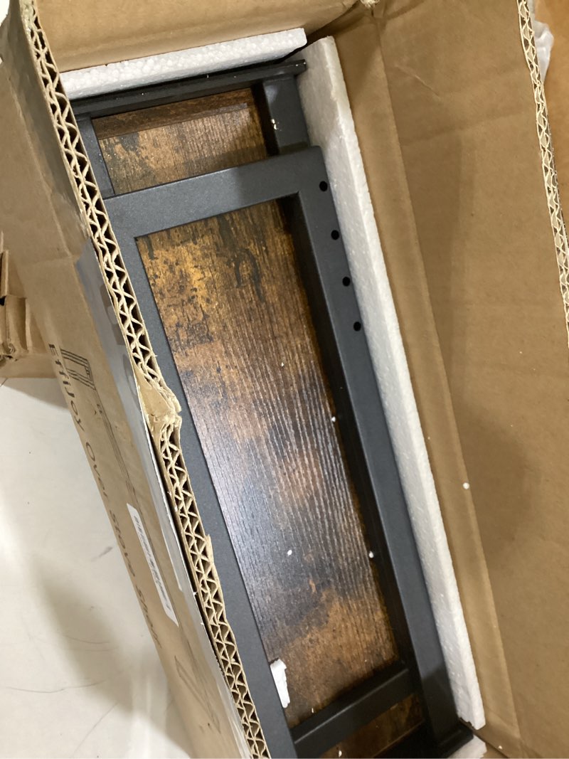 Condition photo showing Good Condition for spice rack shelf for 30-inch kitchen stove, over the stove shelf with 4 level adjustable height, over stove spice rack with 4 hooks, rustic brown + black