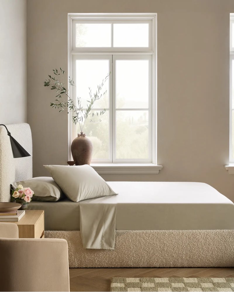 quince classic organic percale sheet set color toffe size queen