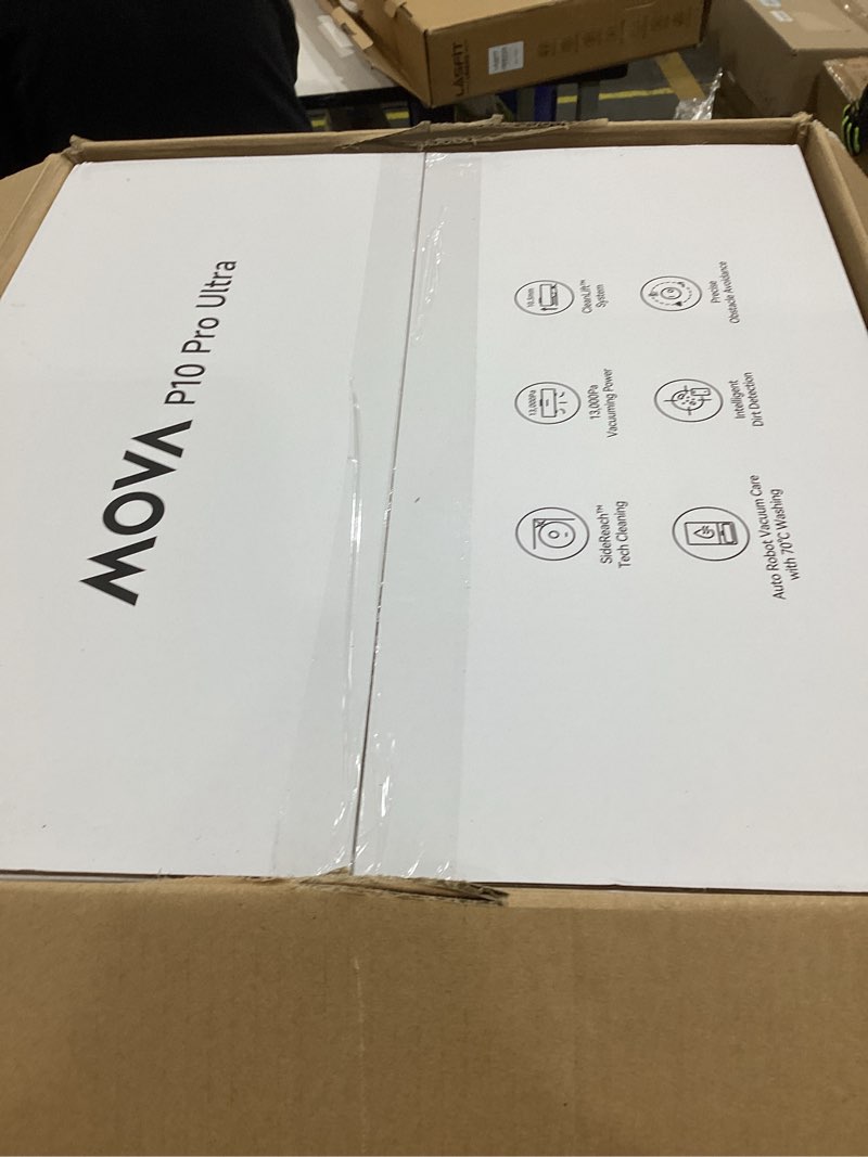 Condition photo showing New/Like New for Mova P10 Pro Ultra Robot Vacuum and Mop 13,000Pa Suction, 140°F Hot Water Auto Mop Washing & Drying, Dual Spinning Extenable Mop,10.5mm Lifting for Carpet, 360°Obstacle Avoidance, App Control