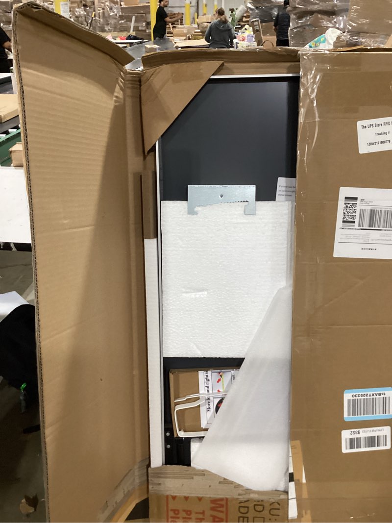 Condition photo showing Good Condition for scwf-gz rectangle 57x16 mirror full length wall mounted hanging or against wall metal frame dressing make-up mirrors for entryway bedroom bathroom living room 57 16 inch black black 57"l x 16"w