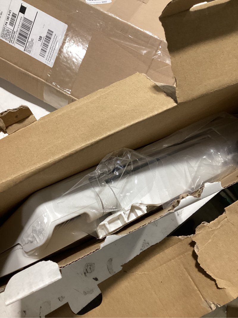 Condition photo showing As Is for elongated toilet seat, 18.5” soft/slow close oval (oblong) toilet seat for elongated toilets, no-slam quiet-close lid, easy-to-install & clean, durable never-loosen white plastic seat white elongated(oval)