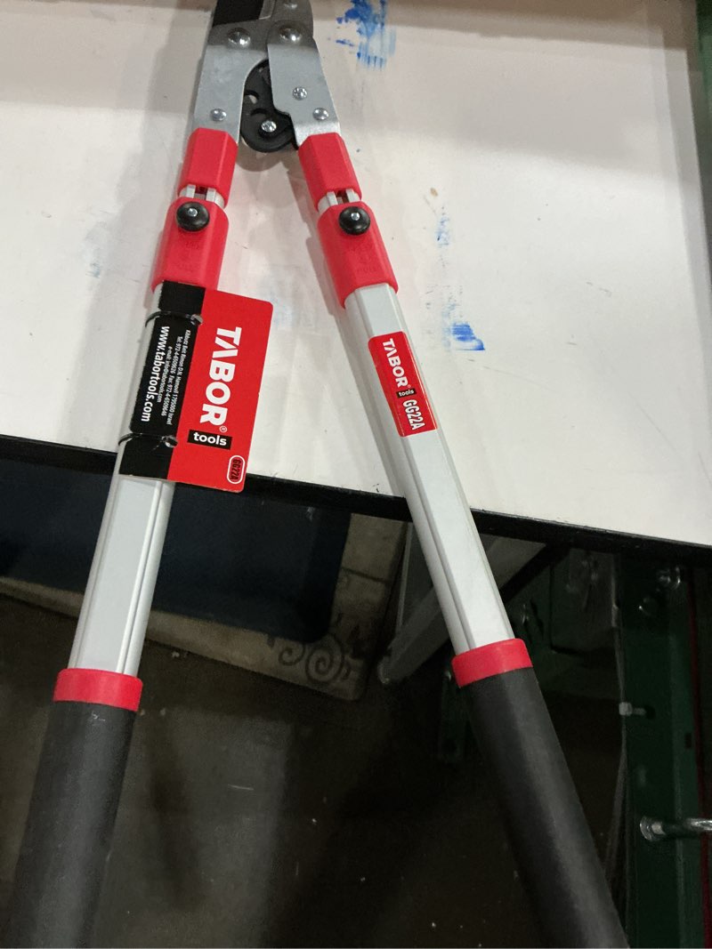 Condition photo showing Good Condition for tabor tools gg22a telescopic extendable anvil lopper with compound action, 27-40 inch telescopic tree trimmer, long handled branch cutter with ? 2 inch cut capacity, chops thick branches with ease.