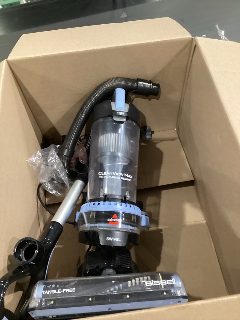 Condition photo showing As Is for bissell cleanview max tangle-free rewind pet hair vacuum with led headlights, tangle-free brush roll, automatic cord rewind, included pet tools, 4073l