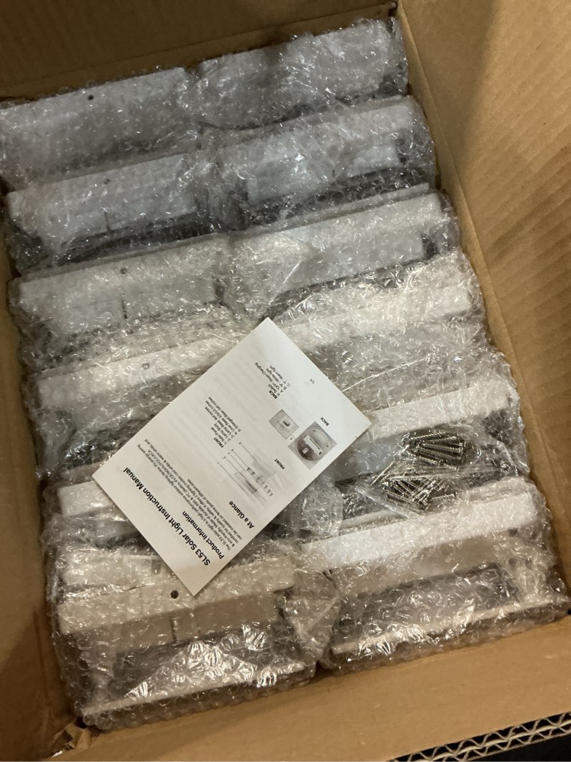 Condition photo showing Good Condition for solar post cap lights, 12-pack upgraded outdoor deck fence post solar lights for 4x4 5x5 wood/vinyl posts, ip65 waterproof, 10-12 hours warm/cool white glow for garden/patio/porch - white white 12 pack