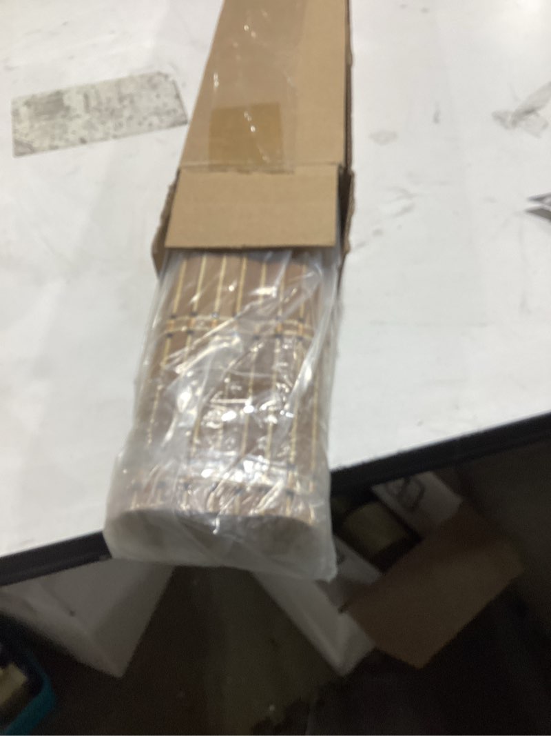 Condition photo showing Good Condition for LazBlinds Cordless Bamboo Blinds, Roll Up Shades for Windows, Light Filtering Hanging Window Blinds, Bamboo Shades for Patio Indoor/Outdoor Porch, 27'' W x 64'' H, Natural Natural 27'' W x 64'' H