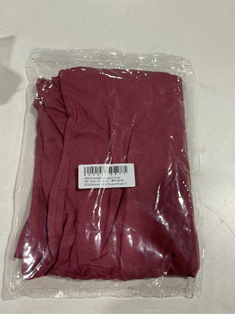 Condition photo showing As Is for ZESICA Women's 2025 Summer Double Lined Mini Bodycon Dress Trendy Fashion Sleeveless Slim Fit Short Dresses Dusty Pink Small