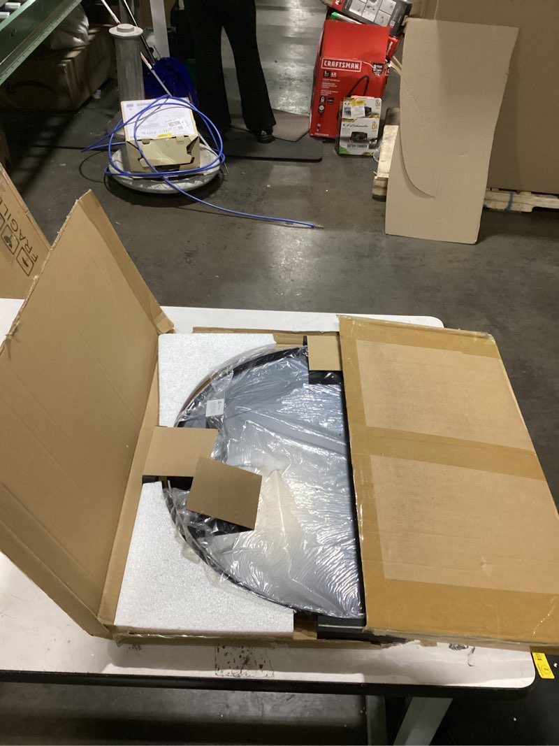 Condition photo showing Good Condition for 22 Inch Black Round Circle Mirror for Wall,Modern Bathroom Mirrors with Simple Metal Frame, Entryway, Bedroom Vanity, Living Room, Hallway Decor (Matte Black, Wall Mounted) Round Black 22"L x 22"W