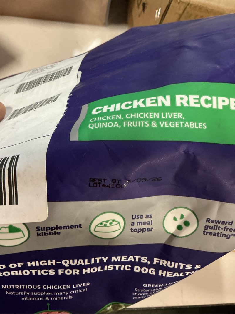Condition photo showing New/Like New for ((B.B.Y 04/09/26))Best Breed Dr. Gary's Freeze-Dried Raw Food, Topper and Treat: Chicken Recipe - 24 oz. 1.5 Pound (Pack of 1)
