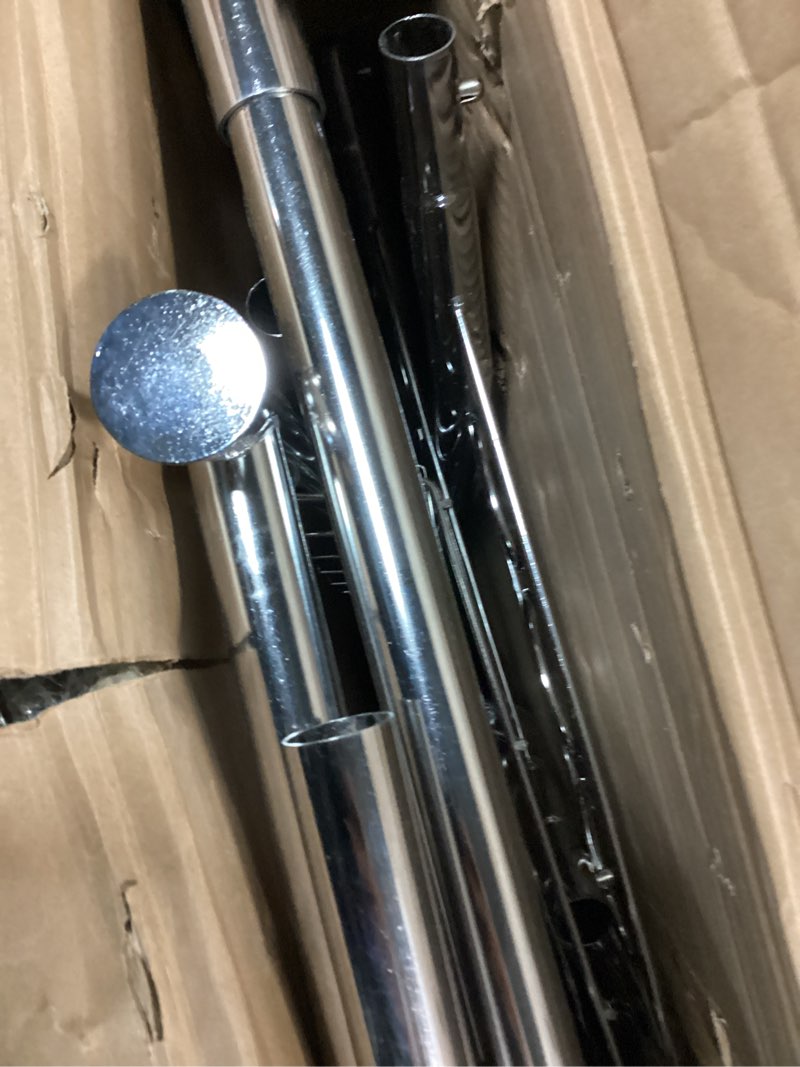 Condition photo showing Good Condition for Heavy Duty Clothes Rack, Rolling Clothing Rack With Shelves Load 620 LBS, Double Rod Clothing Racks for Hanging Clothes, Portable& Adjustable Clothes Rack with Wheels Garment Rack Sliver Large