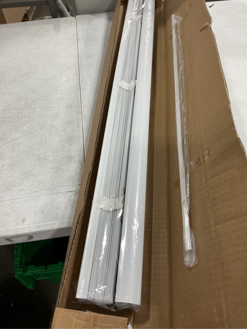 Condition photo showing Good Condition for cordless room darkening mini blinds for indoor windows - 35" w x 64" l - white, over 1,400 custom sizes starting at $9.97, 1" vinyl slats, horizontal window blinds by lumino 35"w x 64"h white