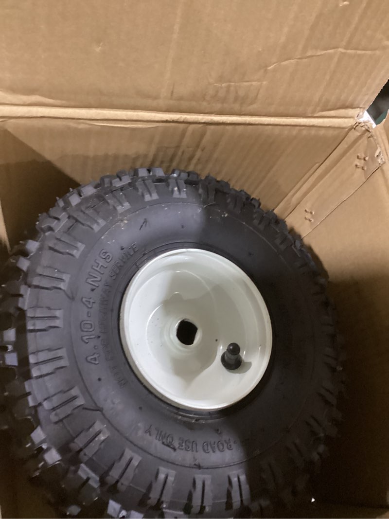 Condition photo showing As Is for AR-PRO (2-Pack) 4.10-4" Snowblower Tire and Rim - Replacement 4-Ply 11x4.10-4 Tubeless Tire Compatible with MTD 934-04282B Snow Blower Wheel Assembly
