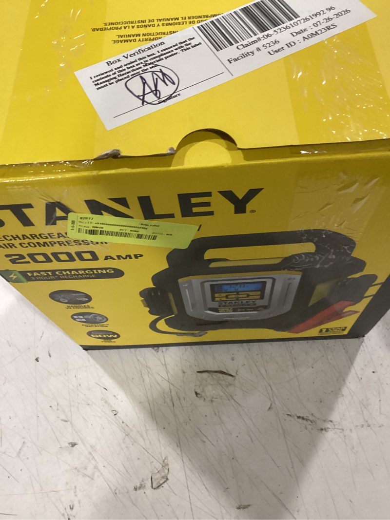Condition photo showing Good Condition for stanley j7c09d 1400 peak amp automotive jump starter, portable power – triple 15w usb ports, 120 psi air compressor for tires & sports equipment