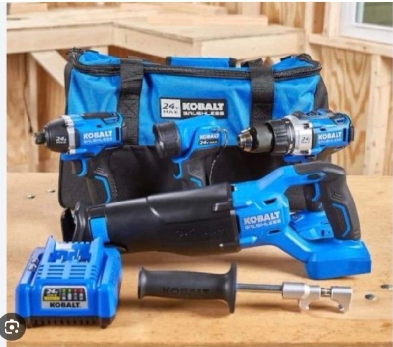 kobalt 24 volt max 4 tool lithium ion brushless motor cordless combo kit with soft case