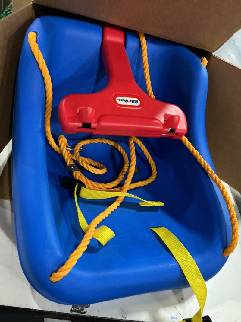 Condition photo showing Good Condition for little tikes 2-in-1 snug  n secure blue swing for baby and toddlers  ages 9 months - 4 years