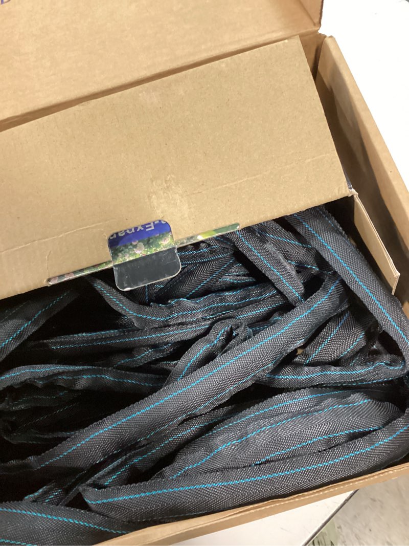 Condition photo showing As Is for cxezsik garden hose 50ft lightweight, non-expanding, leak-proof metal connector, no-knot no-tangle, easy to store and carry, wear-resistant, 3/4ght flexible water hose, hose for yard, garden, outdoor black blue 50ft