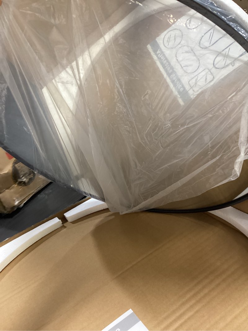 Condition photo showing Good Condition for 22 Inch Black Round Circle Mirror for Wall,Modern Bathroom Mirrors with Simple Metal Frame, Entryway, Bedroom Vanity, Living Room, Hallway Decor (Matte Black, Wall Mounted)