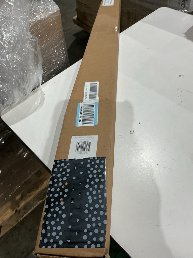 Condition photo showing Good Condition for ivilon drapery window curtain rod - end cap style design 1 inch pole. 72 to 144 inch color black 72 to 144 in.