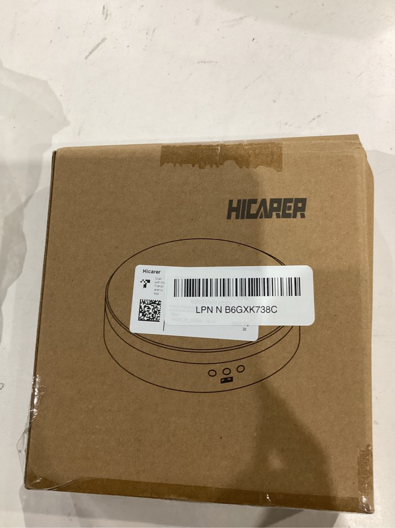 Condition photo showing As Is for hicarer rotating display stand 360 degree motorized turntable stand with usb power cable for photography products and shows, black (pvc) mirror black
