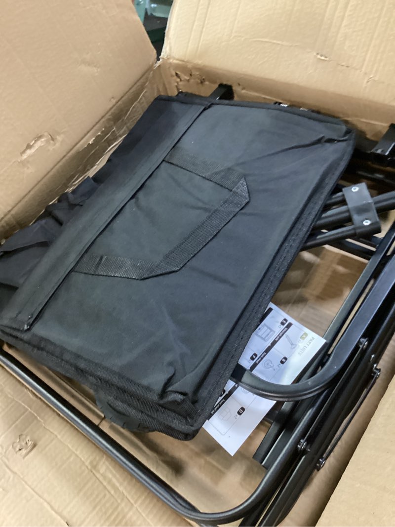 Condition photo showing As Is for Collapsible Wagon 220 lbs, Heavy Duty Wagon Carts Foldable, Portable Wagons for Groceries, Beach Cart with All-Terrain Wheels & Drink Holders, Utility Wagon for Shopping, Sports, Camping, Black