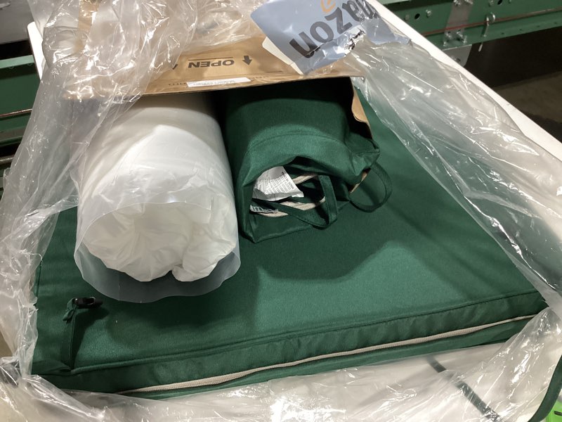 Condition photo showing Good Condition for favoyard patio chair cushions 22 x 22 x 3 inch waterproof outdoor seat cushions for patio furniture 3-year color fastness garden sofa couch chair pads with handle & adjustable straps set of 2, green green 22 x 22 x 3 in
