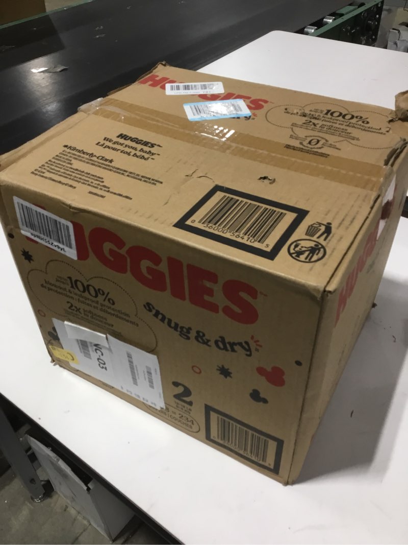 Condition photo showing New/Like New for Huggies Size 2 Diapers, Snug & Dry Baby Diapers, Size 2 (12-18 lbs), 234 Count (3 Packs of 78), Packaging May Vary Size 2 234