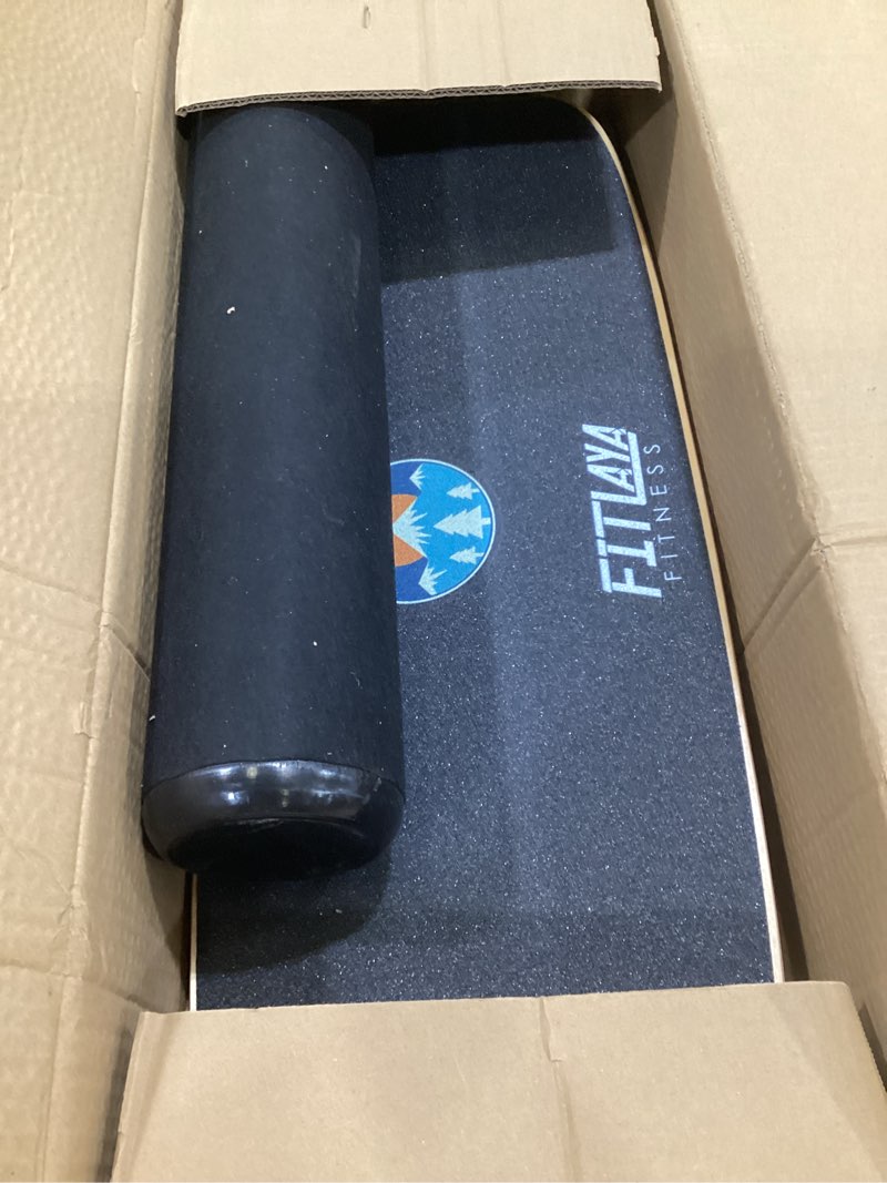 Condition photo showing As Is for fitlaya fitness balance board trainer wooden training equipment for fitness workout, hockey?, skateboarding, surfing and snowboarding sun & snowmount