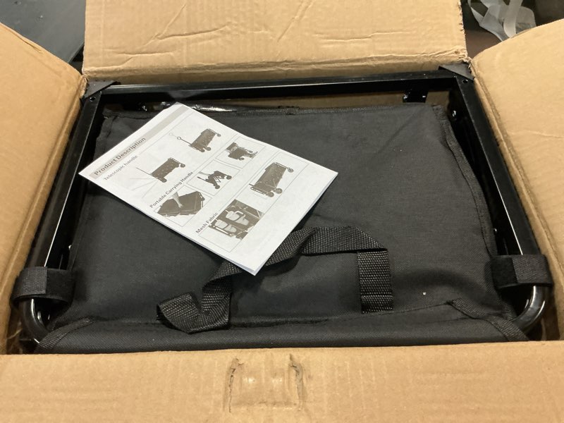 Condition photo showing Good Condition for 500lbs collapsible folding wagon carts with table - 230l large foldable collapsible portable wagon cart with breaks, heavy duty & all-terrain swivel wheels for camping shopping garden & fish bl;ack-with table 500lbs
