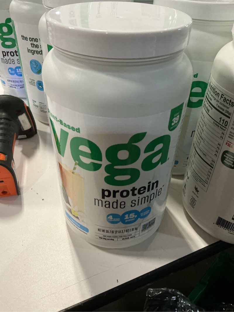 Condition photo showing Good Condition for (bb-03-au-2026)vega protein made simple protein powder, vanilla - stevia free, vegan, plant based, healthy, gluten