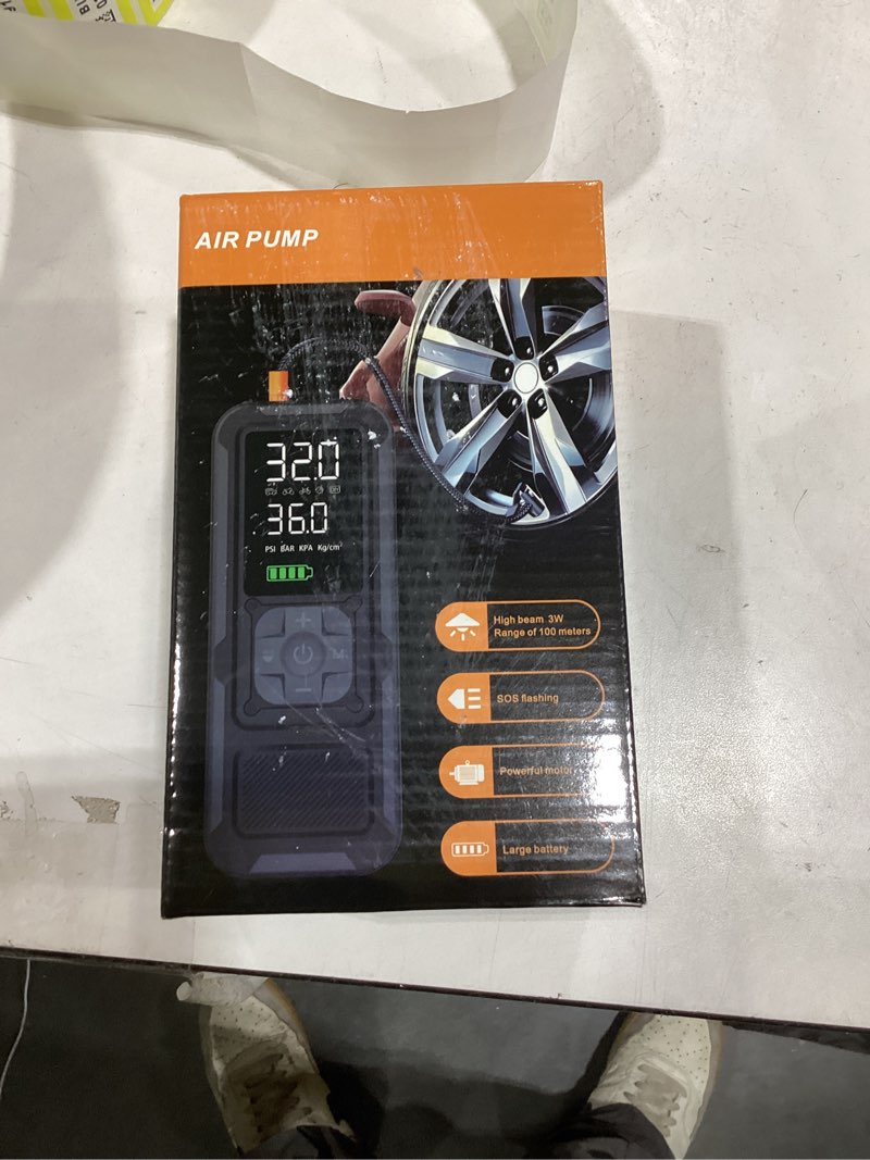 Condition photo showing New/Like New for Y34 Tire Inflator Portable Air Compressor,4X Faster Inflation,6000mAh Cordless/12V DC 150PSI Air Pump for Car Tires with Digital Pressure Gauge/LED Light for Car,Motorcycle,Bike,Ball 6000mAh Black