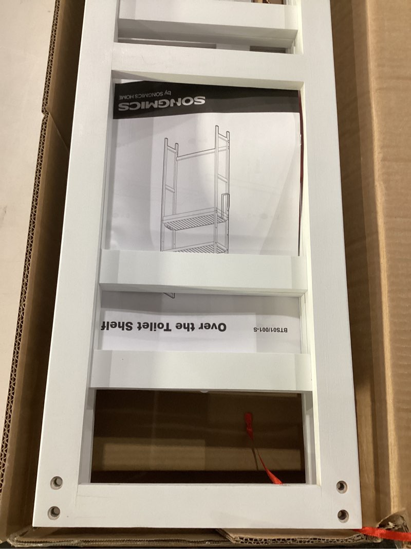 Condition photo showing Good Condition for songmics over the toilet storage, 3-tier over toilet bathroom organizer with adjustable shelf, 10.2 x 24.8 x 66.9 inches, space-saving, cloud white ubts01wt 3 tiers (66.9"h) cloud white