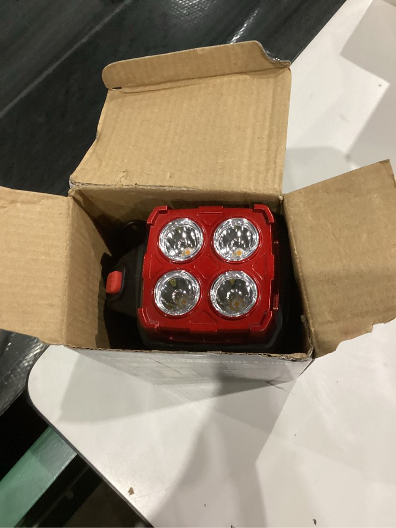 Condition photo showing Good Condition for Premium High Lumens LED Work Light – Multipurpose Flashlight with Searchlight and Lantern Features - Rechargeable Outdoor Waterproof Solar Flashlight - Portable & Lightweight(red