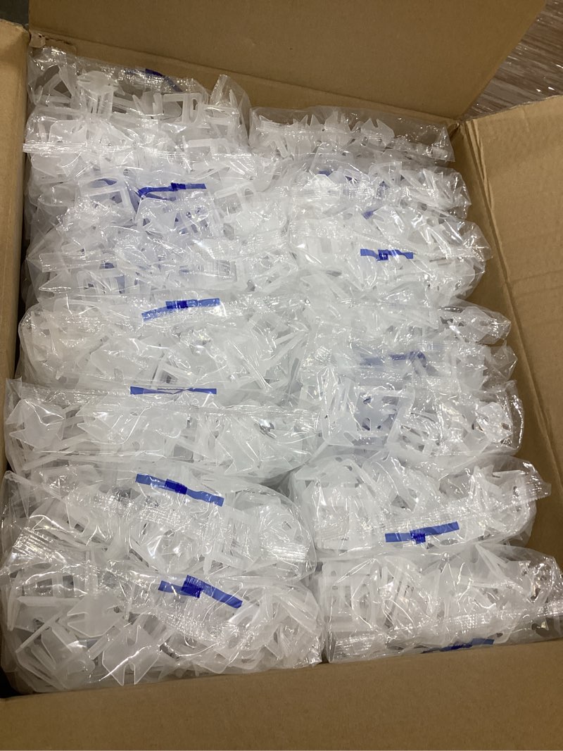 Condition photo showing Good Condition for tile leveling system spacers for 1/8" - with tile plier clips,2000pc diy tile leveling spacer, suitable for living room shower floor/wall base tile leveling tool installation (1/8 inch/2000)