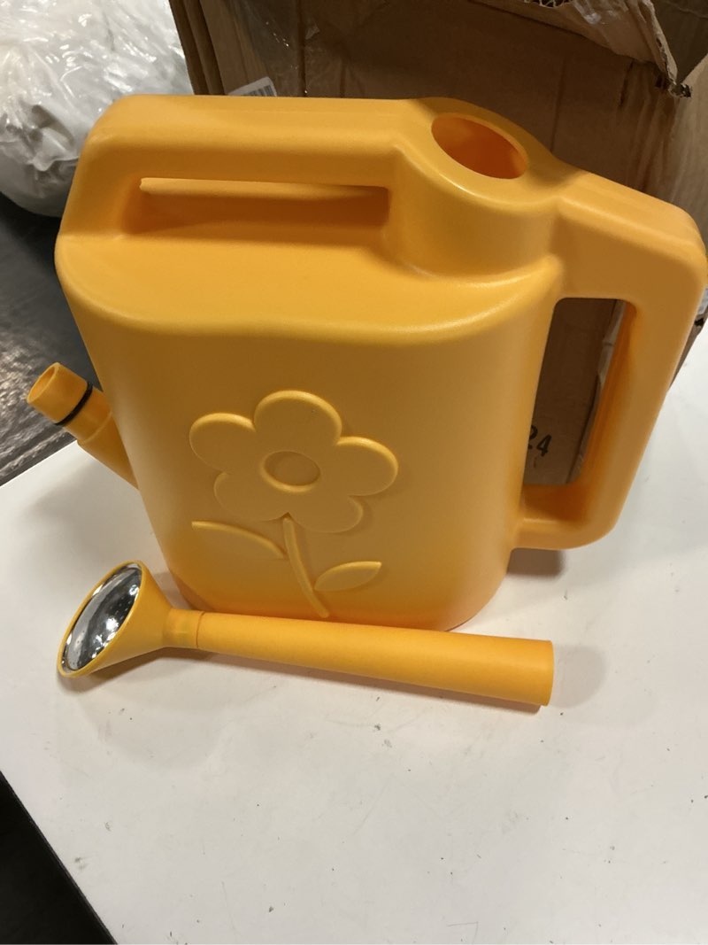 Condition photo showing Good Condition for 2 gallon watering can for indoor plants, garden watering cans for outdoor plant house flower, modern plant watering can large long spout with sprinkler head yellow 2 gallon