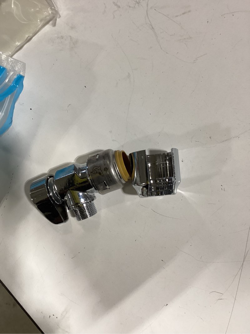 Condition photo showing Good Condition for sharkbite 1/2-in push-to-connect x 3/8-in compression brass quarter turn stop angle valve