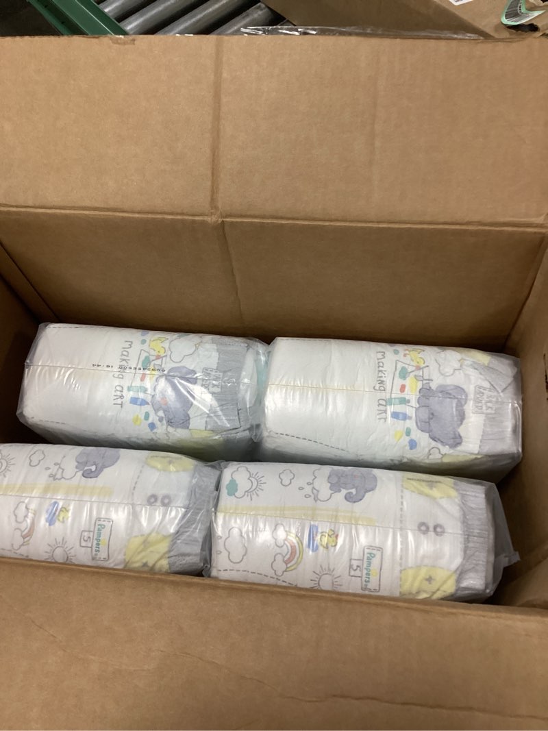 Condition photo showing New/Like New for pampers pure baby diapers, size 5 (27+ lbs), 132, up to 100% leakproof, premium hypoallergenic soft diapers size 5 132