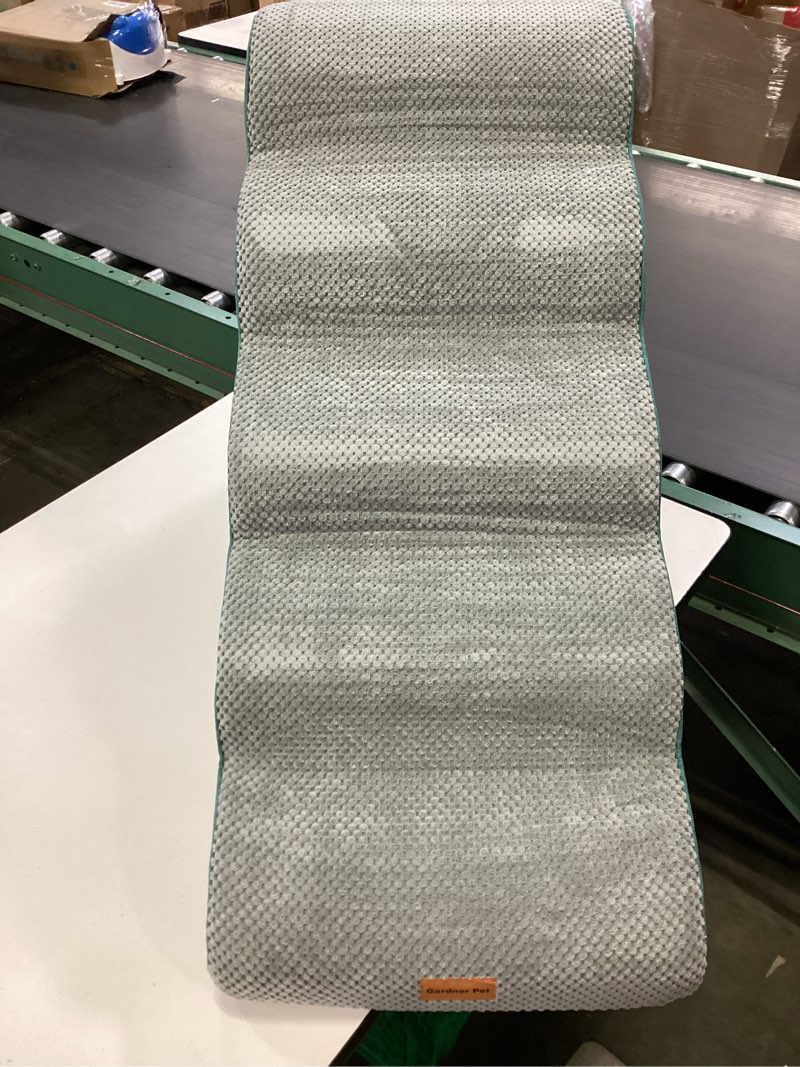 Condition photo showing Good Condition for Gardner Pet Dog Stairs for Small Dogs 22.8" H, Curved 5-Step Pet Stairs, Dog Steps for High Bed, Couch (24-30 in) with Durable Non-Slip Waterproof Fabric Cover and CertiPUR-US Certified Foam Grey 5 15.7"x33"x22.8"