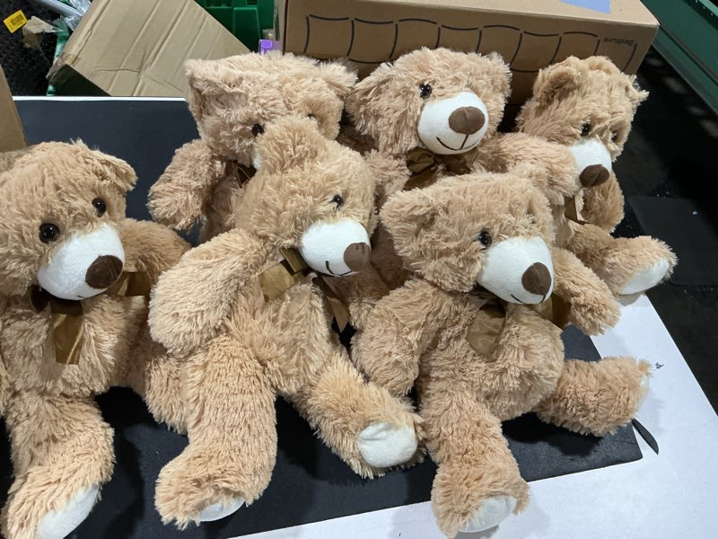 Condition photo showing Good Condition for morismos 6 packs teddy bears bulk stuffed animals, 14in small teddy bear plush, cute stuffed bears for centerpiece baby shower valentines wedding birthday, light brown light brown 01 6