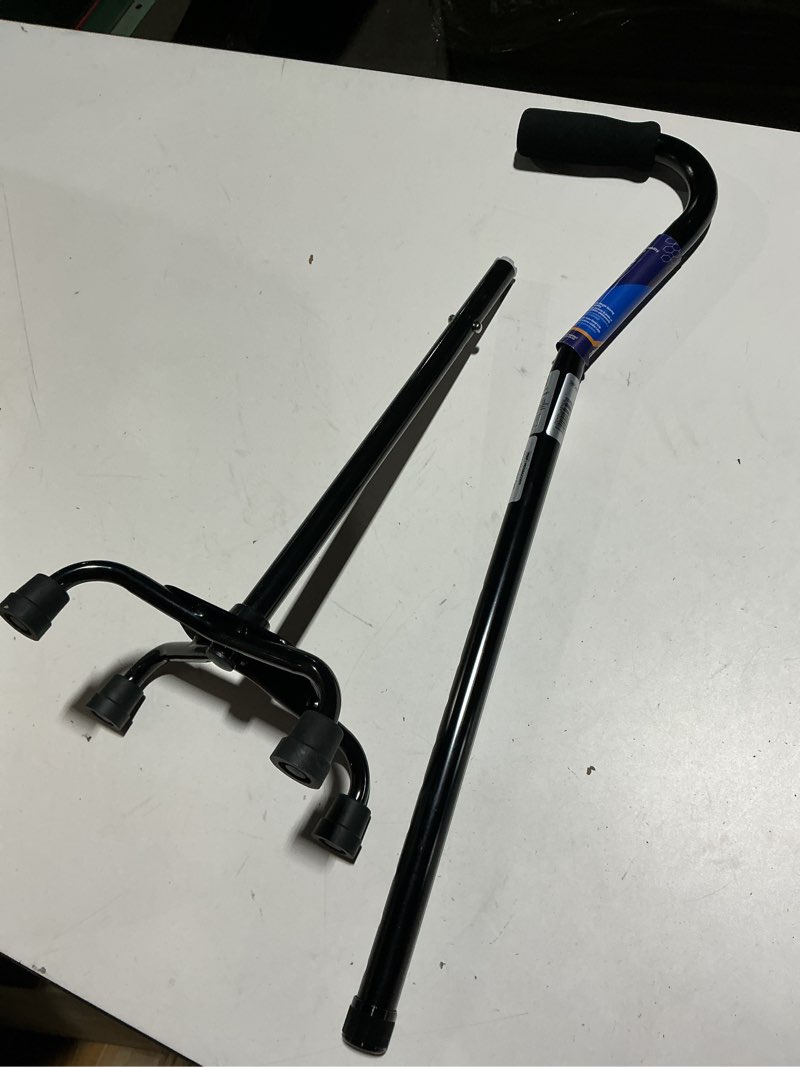 Condition photo showing Good Condition for medline aluminum quad cane with small base for balance, knee injuries, leg surgery recovery & mobility, portable, lightweight walking aid for seniors & adults