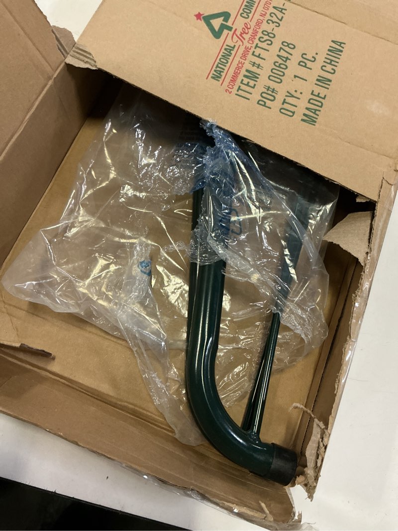 Condition photo showing As Is for National Tree Company Christmas Tree Folding Stand, Green, For Trees 9 - 10 Feet, 32 Inches 2ft 8in