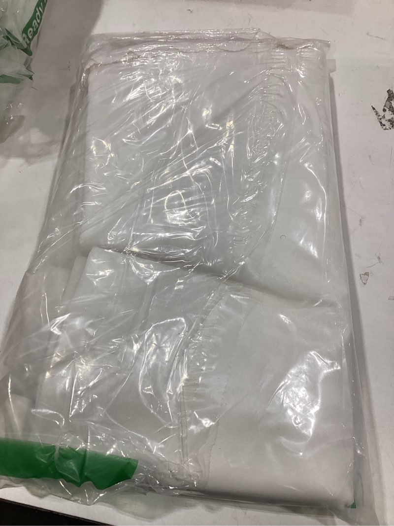 Condition photo showing Good Condition for Smiry Rectangle Table Cloth, Waterproof Heavy Duty Vinyl Tablecloths, Wipeable Washable Table Cover for Kitchen and Dining Room (White, 60" X 102") 102" x 60" (Rectangular) White