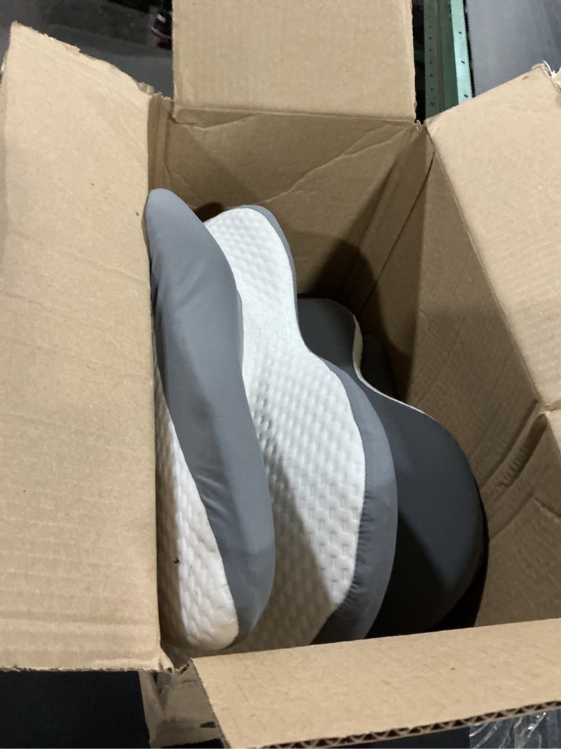 Condition photo showing As Is for Cervical Neck Pillow for Sleeping - Ergonomically Designed Memory Foam Pillows for Neck Pain Relief, Side Sleeper Pillow for Neck Pain with Washable Cooling Cover for Side and Back Sleepers?Gray? Grey one Pillow