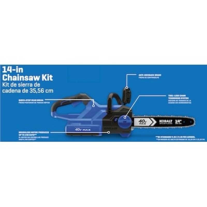 kobalt gen4 40-volt 14-in battery 4.0 ah chainsaw