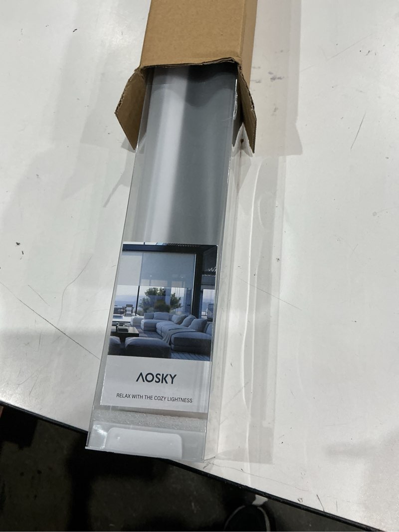 Condition photo showing Good Condition for aosky cordless roller shades blackout blinds for windows room darkening rolled up shades with spring system, uv protection window shades door blinds for home and office (22.5" w x 72" h, black) 22.5"w x 72"h black